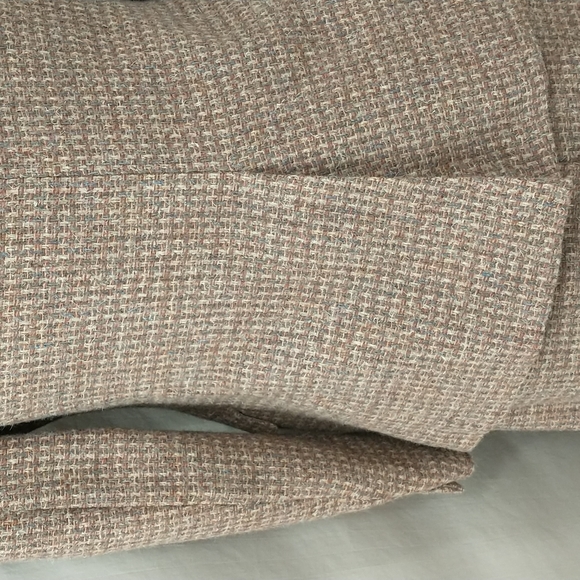 Vintage Tweed Suit Skirt Blazer Brooks Brothers Woven Neutral Wool Tailored USA - Picture 6 of 13